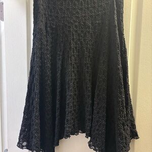 Black Textured A-Line Women's Skirt